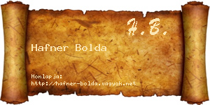 Hafner Bolda névjegykártya